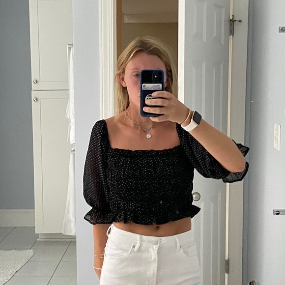 Shopbop poka dot crop top - Picture 2 of 4